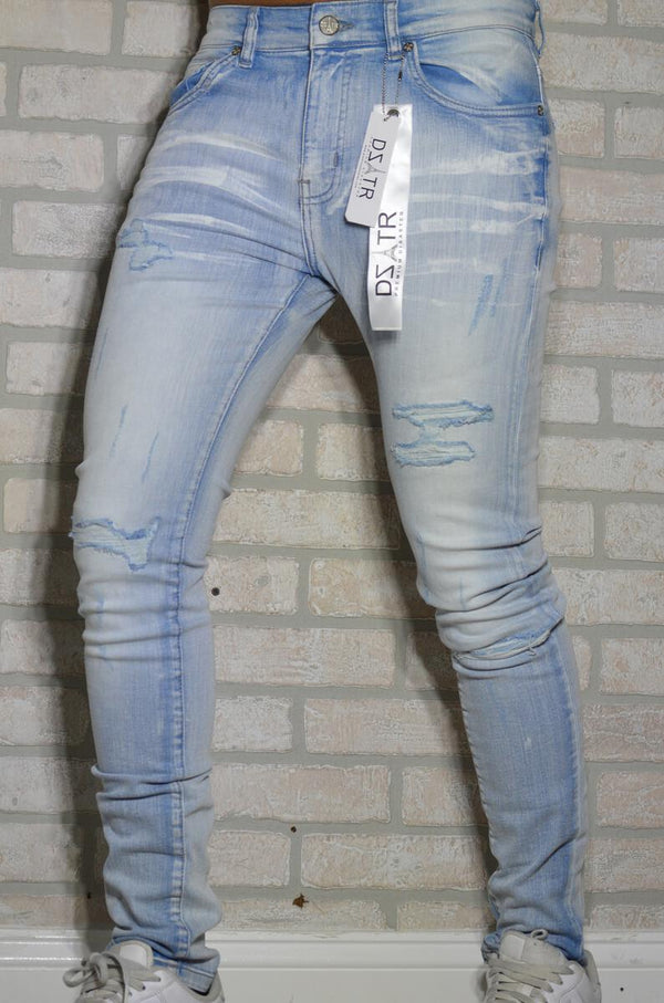 DISASTER SUPER STRETCH DENIM - SLIM FIT - ICE BLUE (DZTR-278)