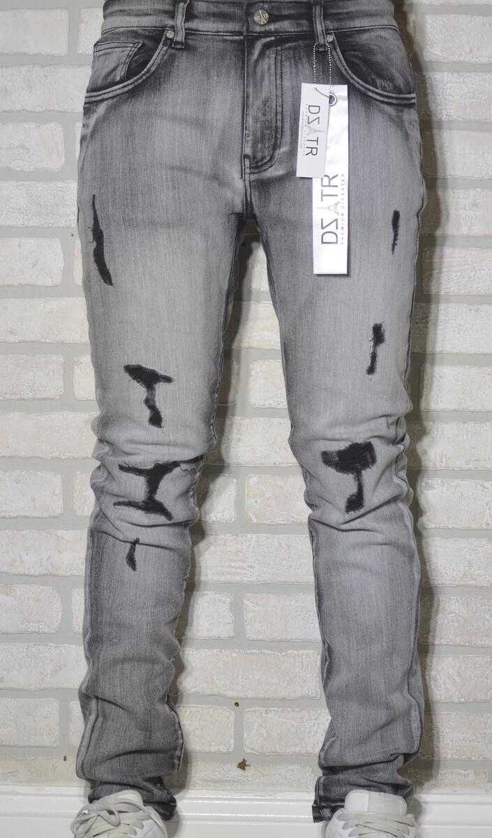 DISASTER SUPER STRETCH DENIM - SLIM FIT - BLACK RIP (DZTR-260)