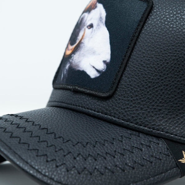 GOLD STAR GOAT LEATHER TRUCKER HAT