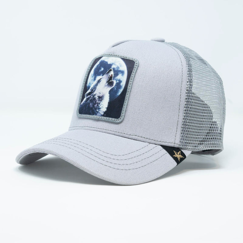 GOLD STAR WOLF GREY TRUCKER HAT