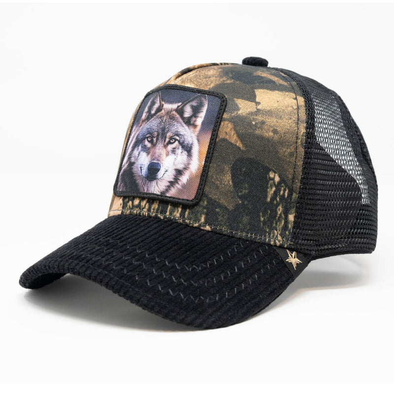 GOLD STAR WOLF CAMO TRUCKER HAT