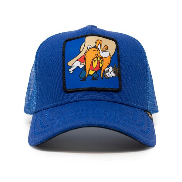 GOLD STAR CARTOON BLUE TRUCKER HAT