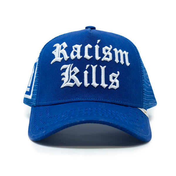 GOLD STAR RACISM KILLS BLUE TRUCKER HAT
