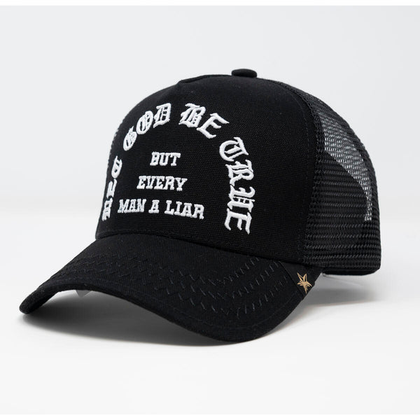 GOLD STAR LET GOD BE TRUE TRUCKER HAT