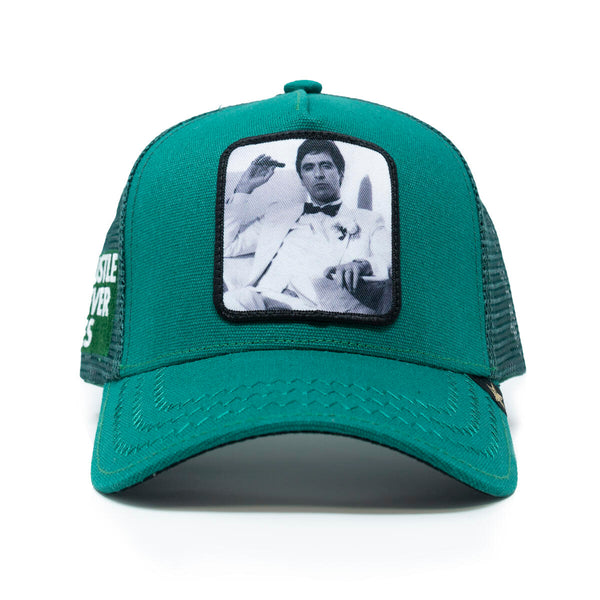 GOLD STAR TONY MONTANA GREEN TRUCKER HAT