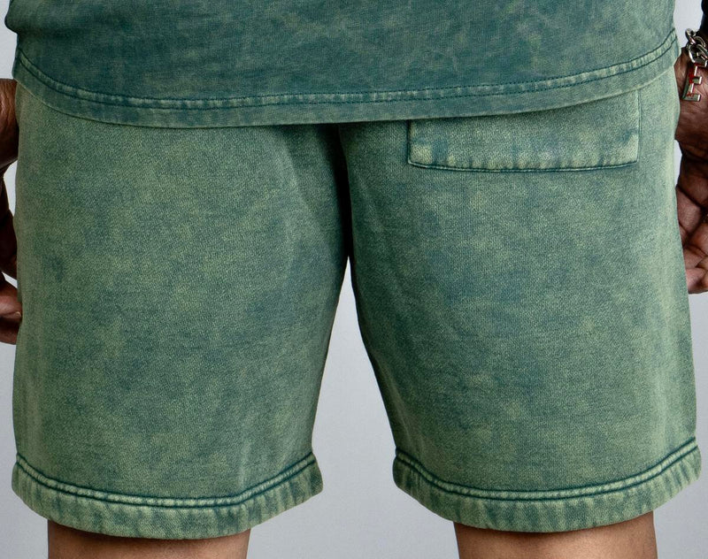 DOCTRINE DENIM HUNTER GREEN DAGGER SHORTS