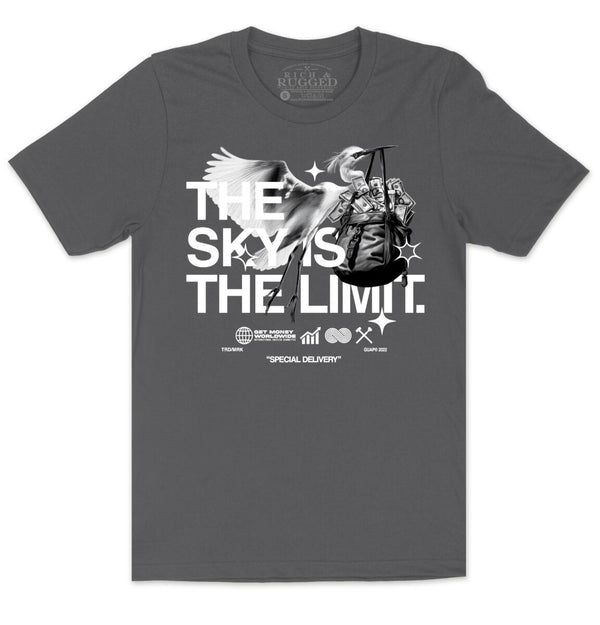 RICH AND RUGGED THE SKY IS THE LIMIT GREY T-SHIRT