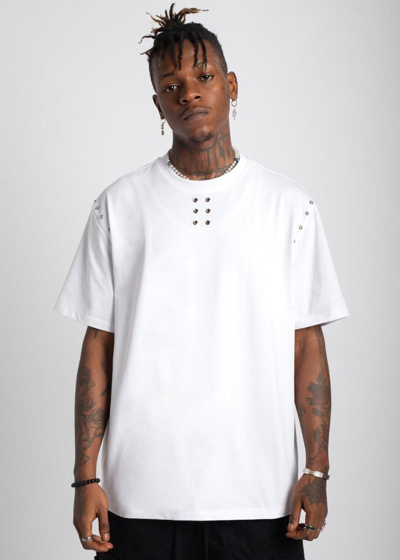 GUAPI Ghost White Rivets Tee (Ghost-White-Rivets-Tee)