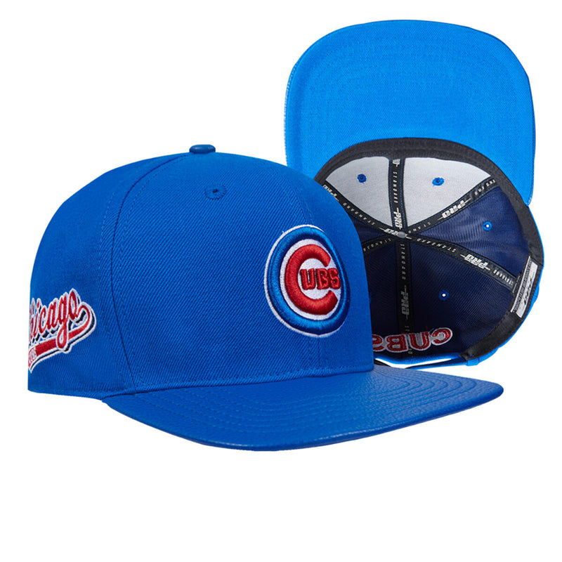 PRO STANDARD ROYAL BLUE CHICAGO CUBS SCRIPT TAIL WOOL STRAPBACK