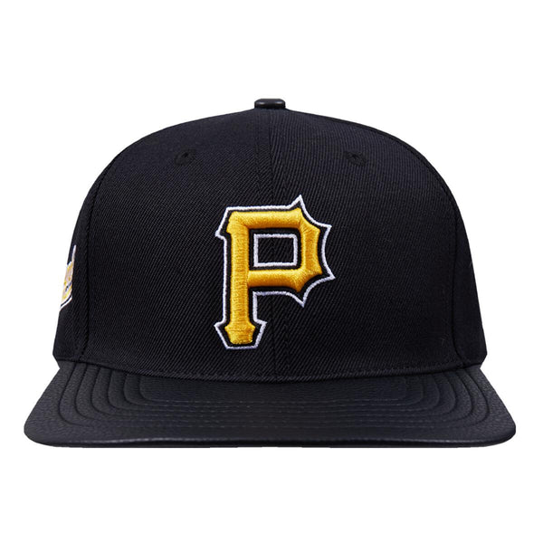 PRO STANDARD BLACK PITTSBURGH PIRATES SCRIPT TAIL WOOL STRAPBACK