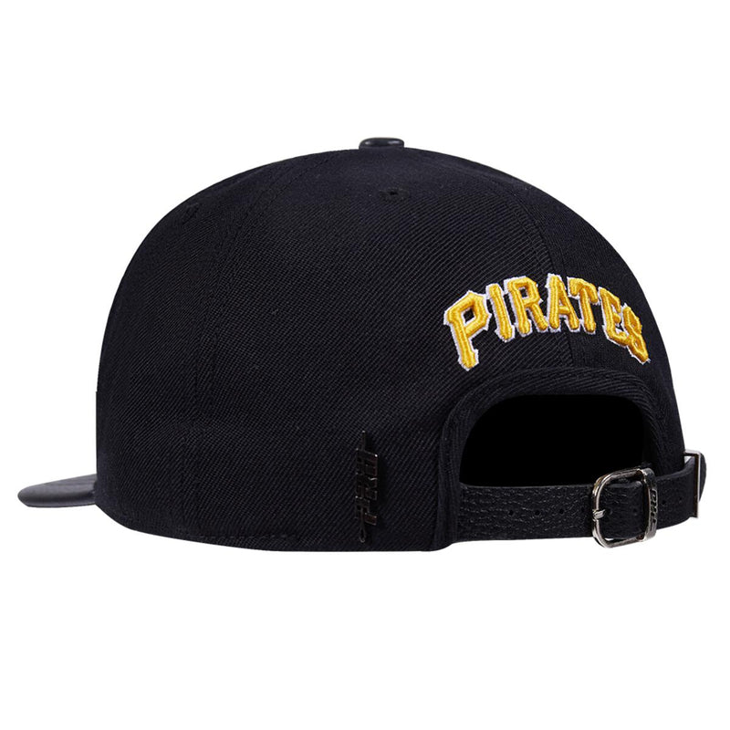 PRO STANDARD BLACK PITTSBURGH PIRATES SCRIPT TAIL WOOL STRAPBACK