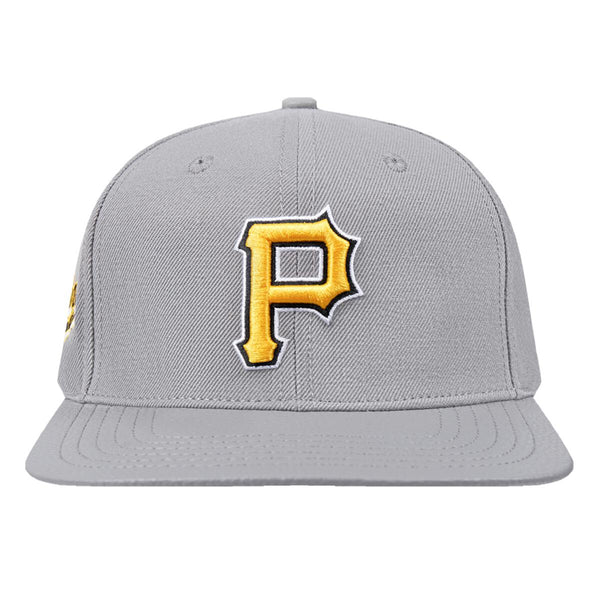 PRO STANDARD GREY PITTSBURGH PIRATES SCRIPT TAIL WOOL STRAPBACK