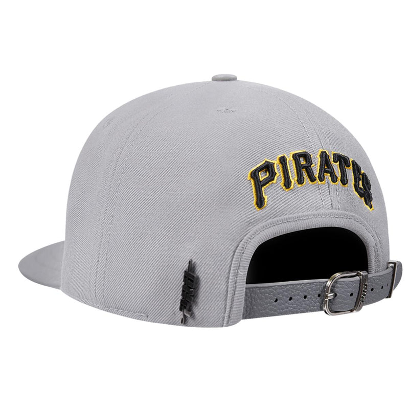 PRO STANDARD GREY PITTSBURGH PIRATES SCRIPT TAIL WOOL STRAPBACK