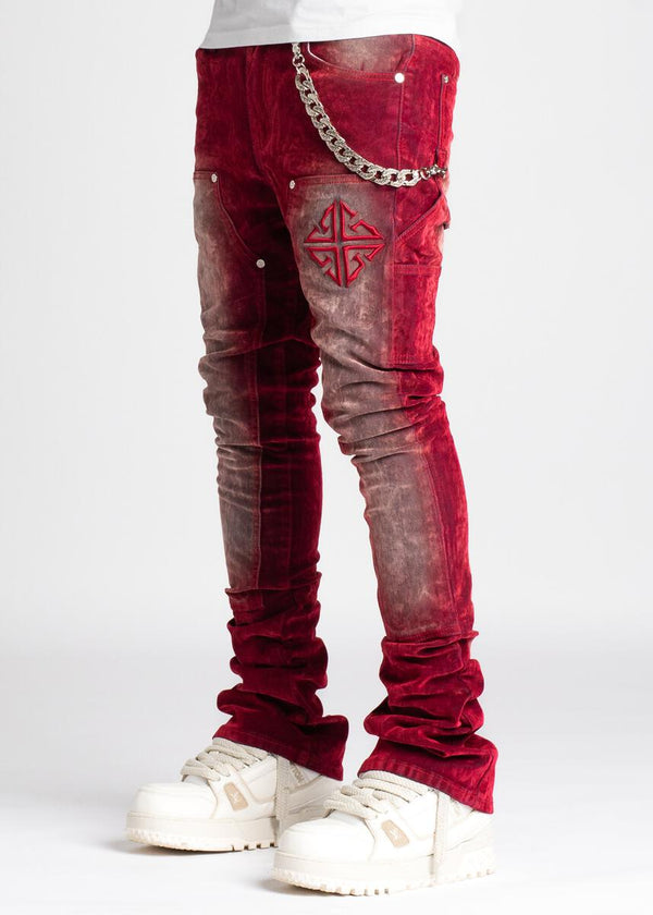 GUAPI Velvet Red Carpenter Stacked Denim (Velvet-Red-Carpenter-Stacked-Denim)