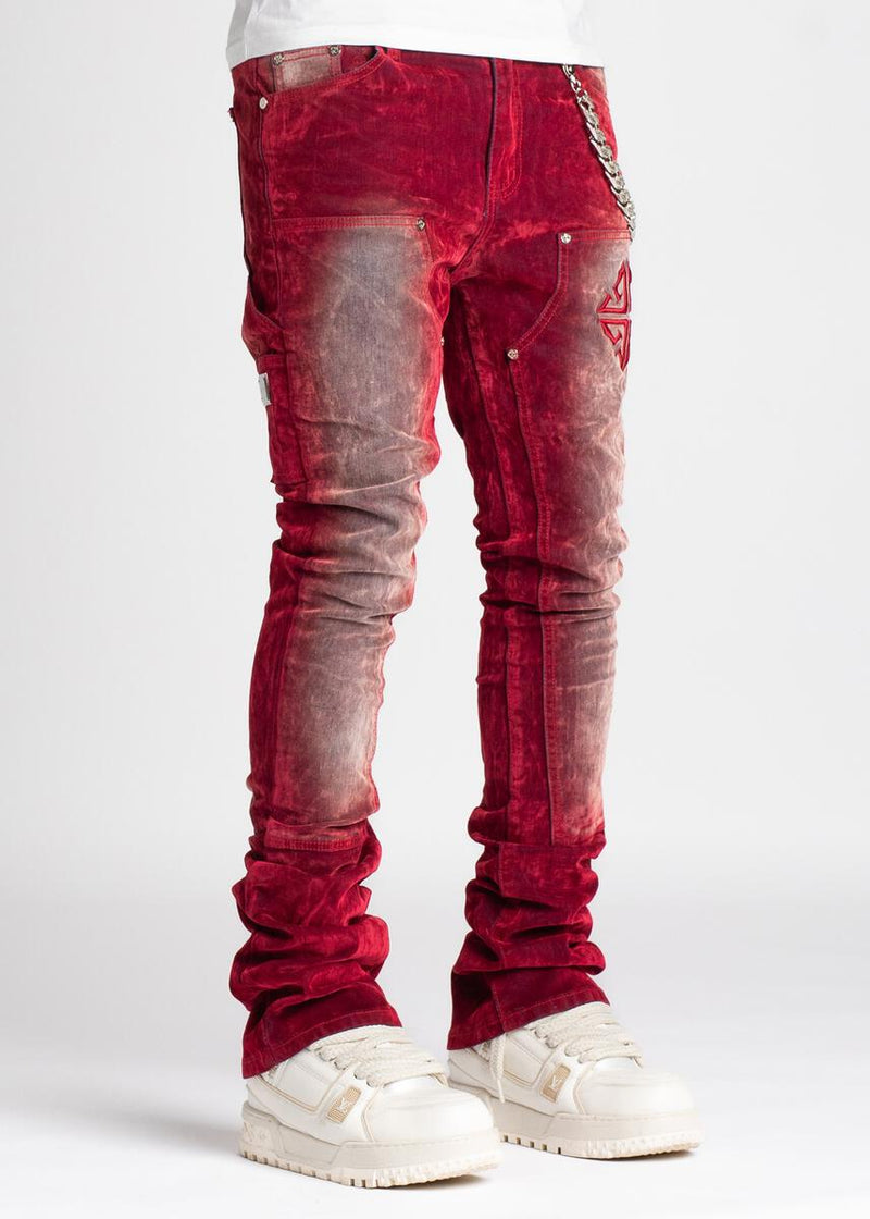 GUAPI Velvet Red Carpenter Stacked Denim (Velvet-Red-Carpenter-Stacked-Denim)