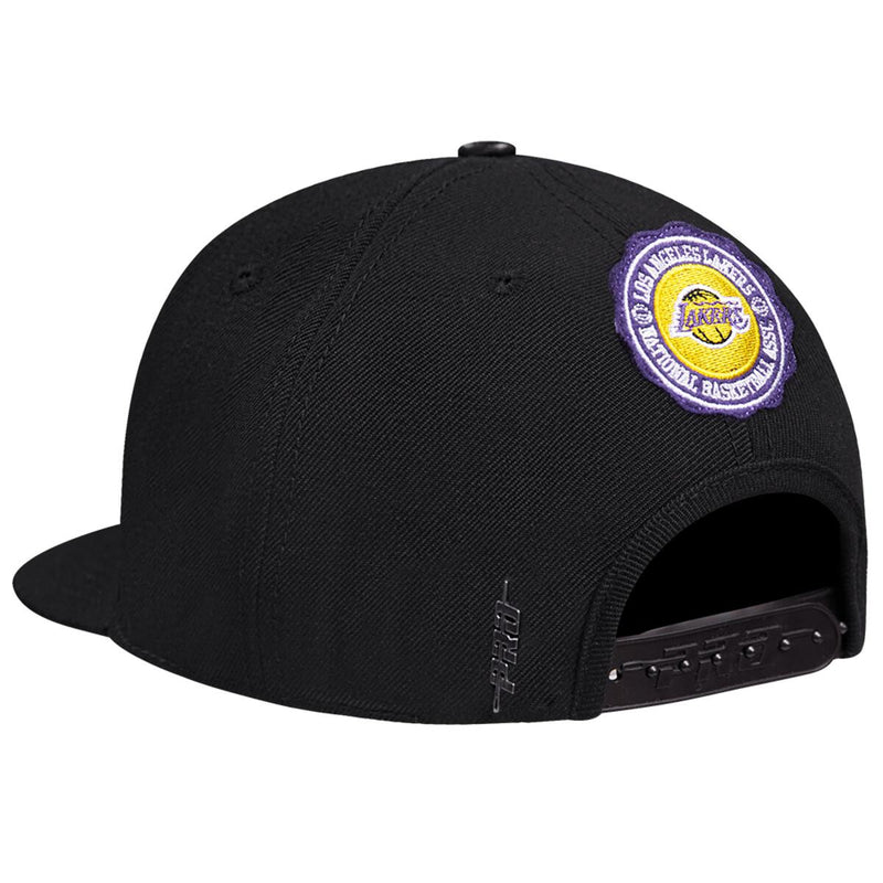 PRO STANDARD LOS ANGELES LAKERS CREST EMBLEM WORDMARK WOOL SNAPBACK HAT