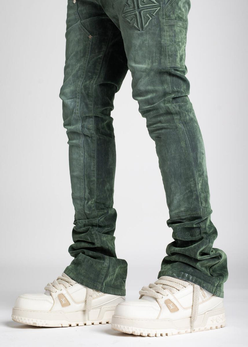 GUAPI Hunter Green Carpenter Stacked Denim (Hunter-Green-Carpenter-Stacked-Denim)