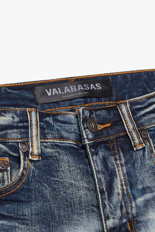 VALABASAS "MR CLEAN 2.0" Light Wash KNEE CUT SKINNY JEAN