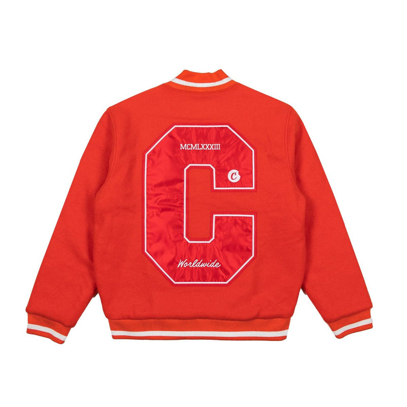 COOKIES RED Cultivators Melton Wool Letterman Jacket With Applique