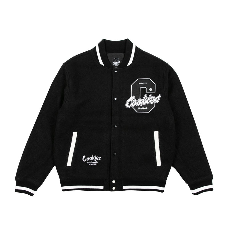 COOKIES Cultivators Melton Wool Letterman Jacket With Applique