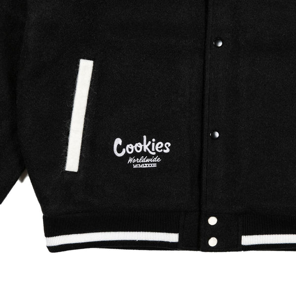 COOKIES Cultivators Melton Wool Letterman Jacket With Applique