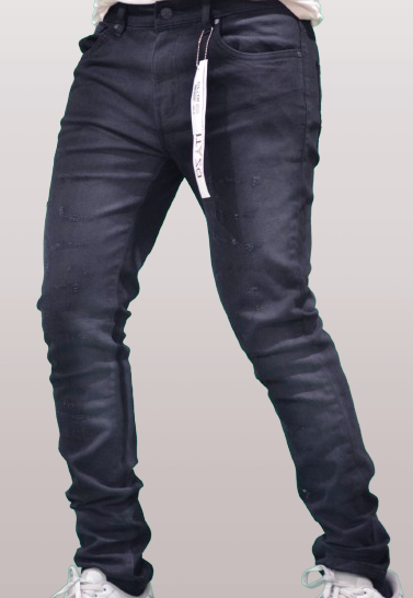 DISASTER SUPER STRETCH DENIM - SLIM FIT - PUFFED BLACK (DZTR-323)