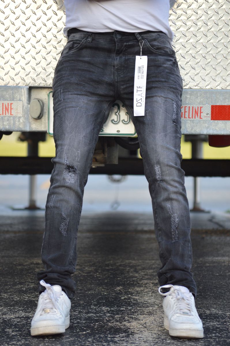 DISASTER SUPER STRETCH DENIM - SLIM FIT - BUBBLE BLK (DZTR-324)