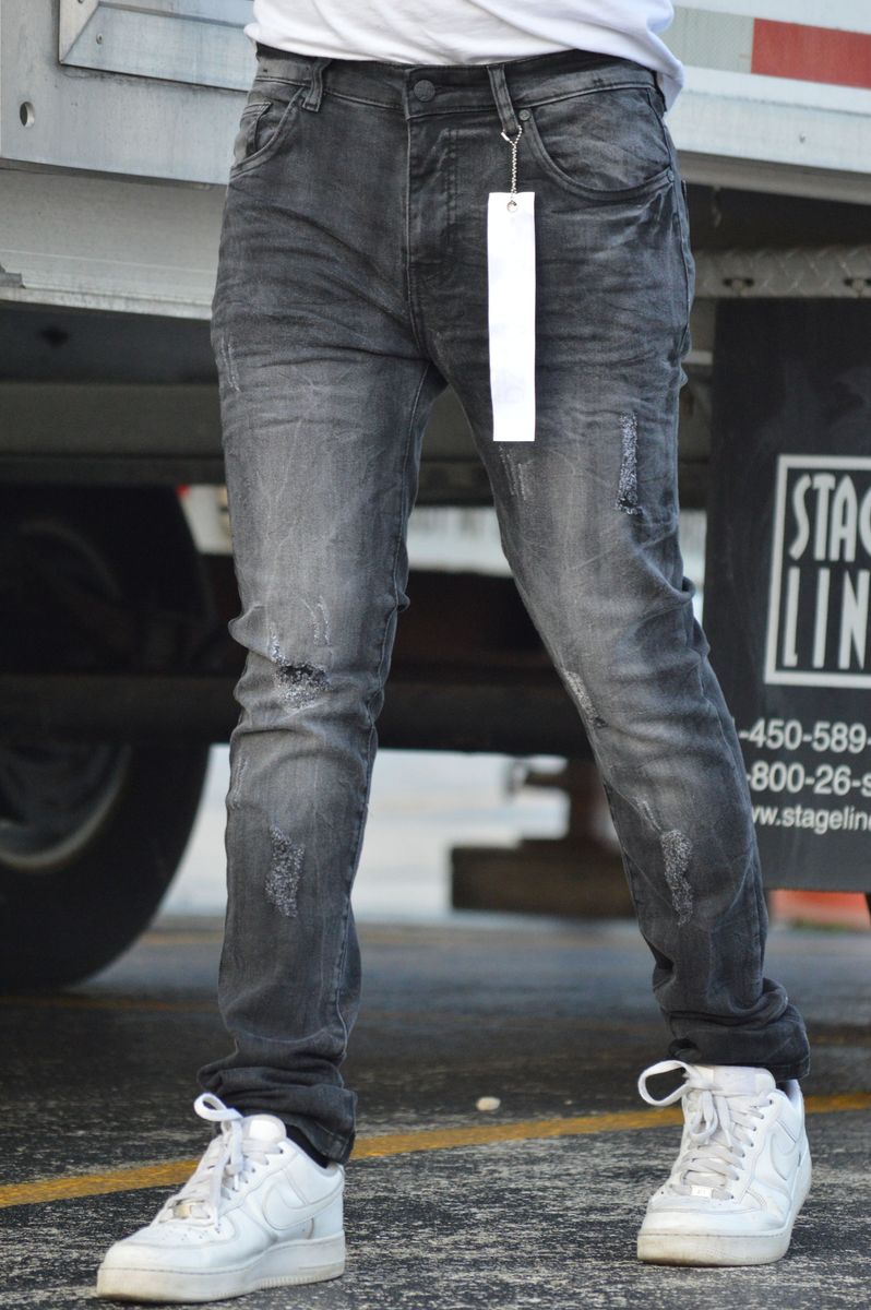 DISASTER SUPER STRETCH DENIM - SLIM FIT - BUBBLE BLK (DZTR-324)