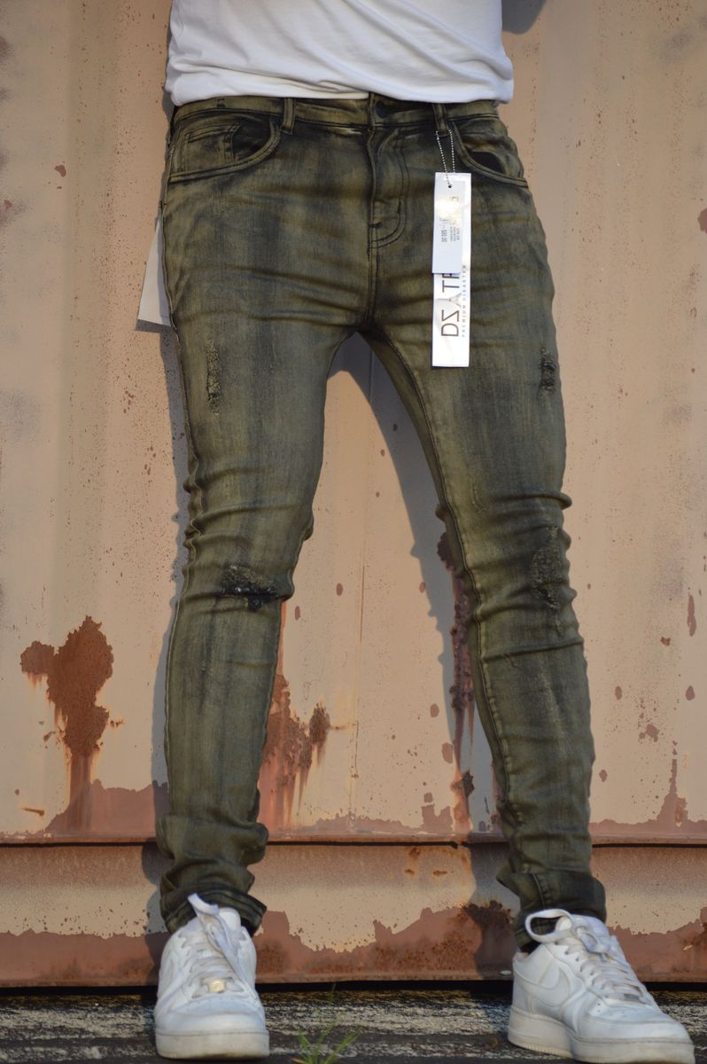 DISASTER  SUPER STRETCH DENIM - SLIM FIT - BLACK MARBLE (DZTR-328)