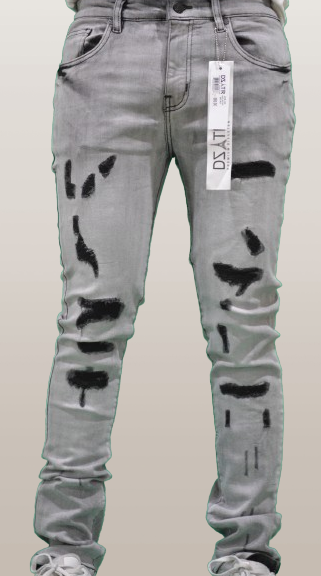 DISASTER SUPER STRETCH DENIM - SLIM FIT - GREY HOLE (DZTR-335)