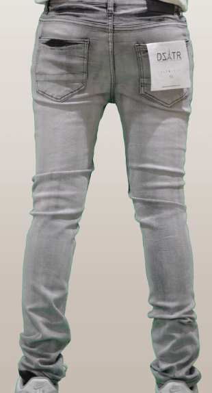 DISASTER SUPER STRETCH DENIM - SLIM FIT - GREY HOLE (DZTR-335)