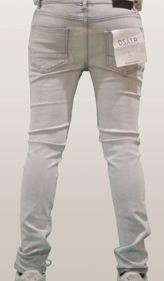 DISASTER SUPER STRETCH DENIM - SLIM FIT - ASH GREY RIPPED (DZTR-357)