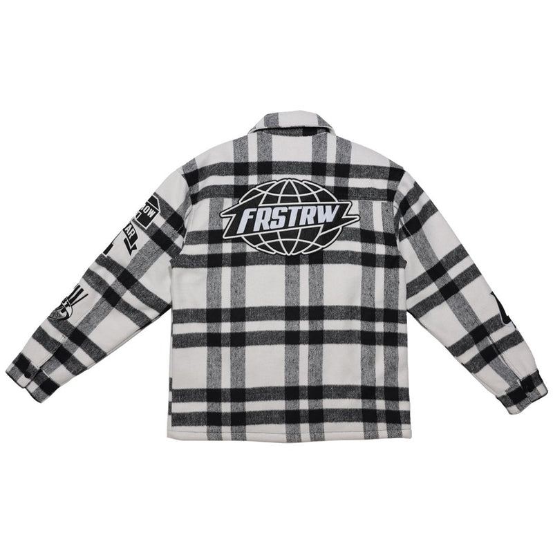 FIRT ROW BLACK ALL OVER LOGO MULTI PATCHES SHACKET