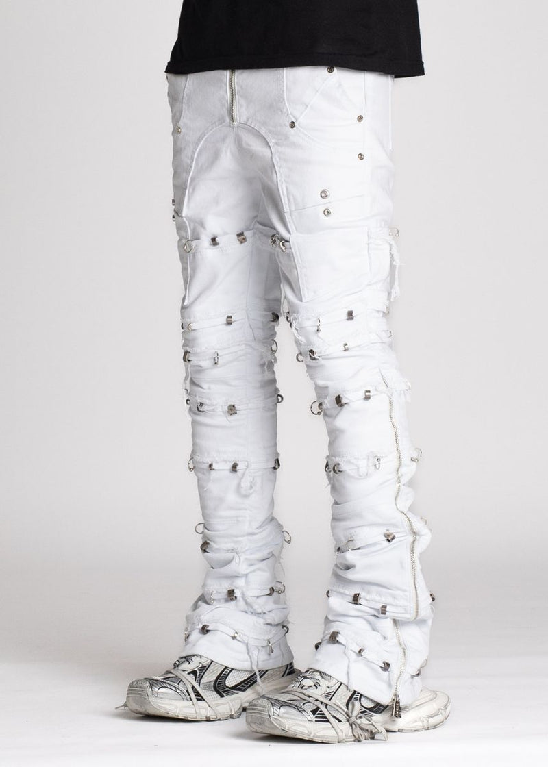 GUAPI Ghost White Stacked Piercing Denim (Ghost-White-Stacked-Piercing-Denim)