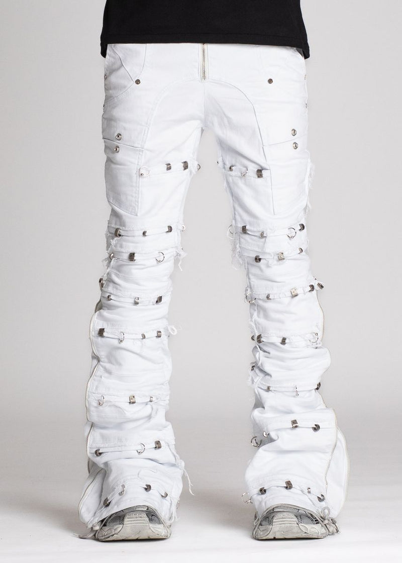 GUAPI Ghost White Stacked Piercing Denim (Ghost-White-Stacked-Piercing-Denim)