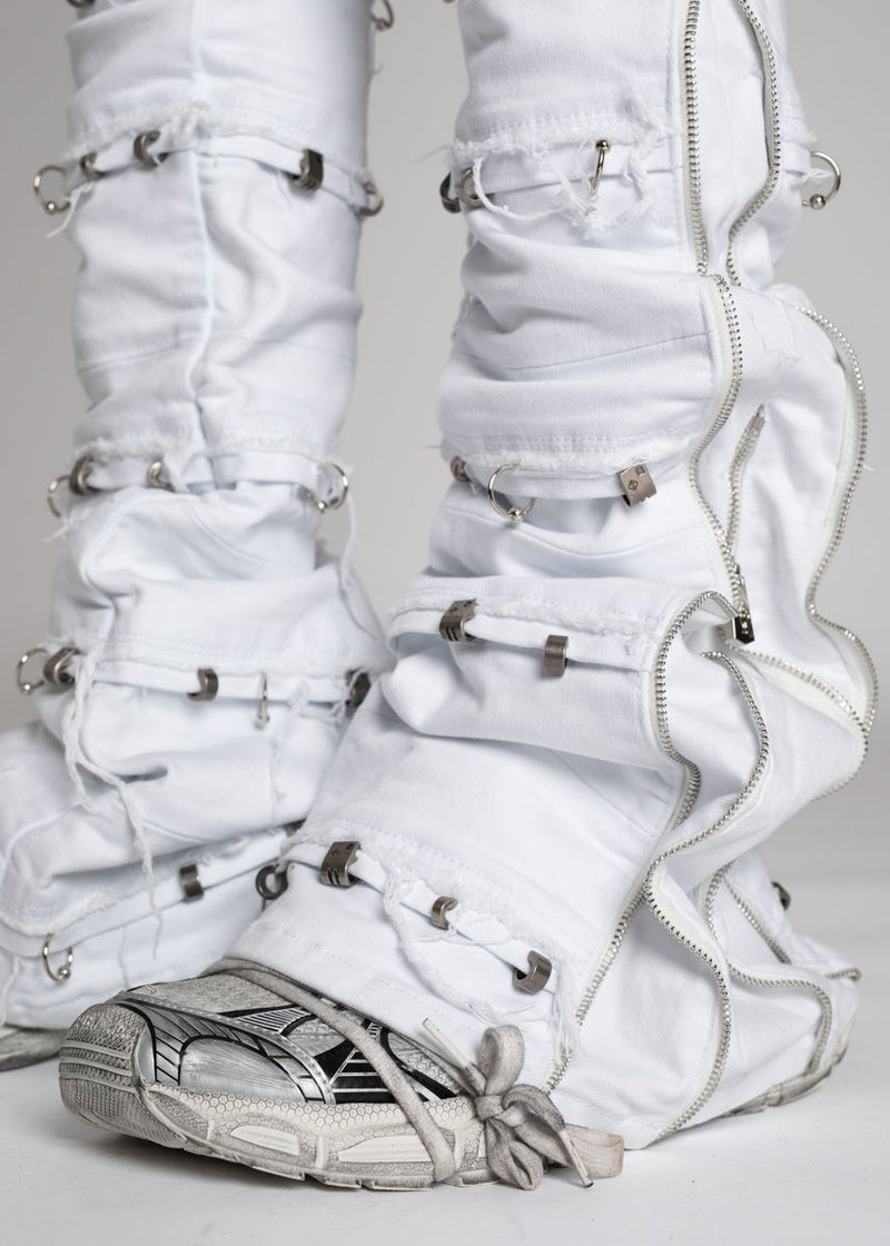 GUAPI Ghost White Stacked Piercing Denim (Ghost-White-Stacked-Piercing-Denim)