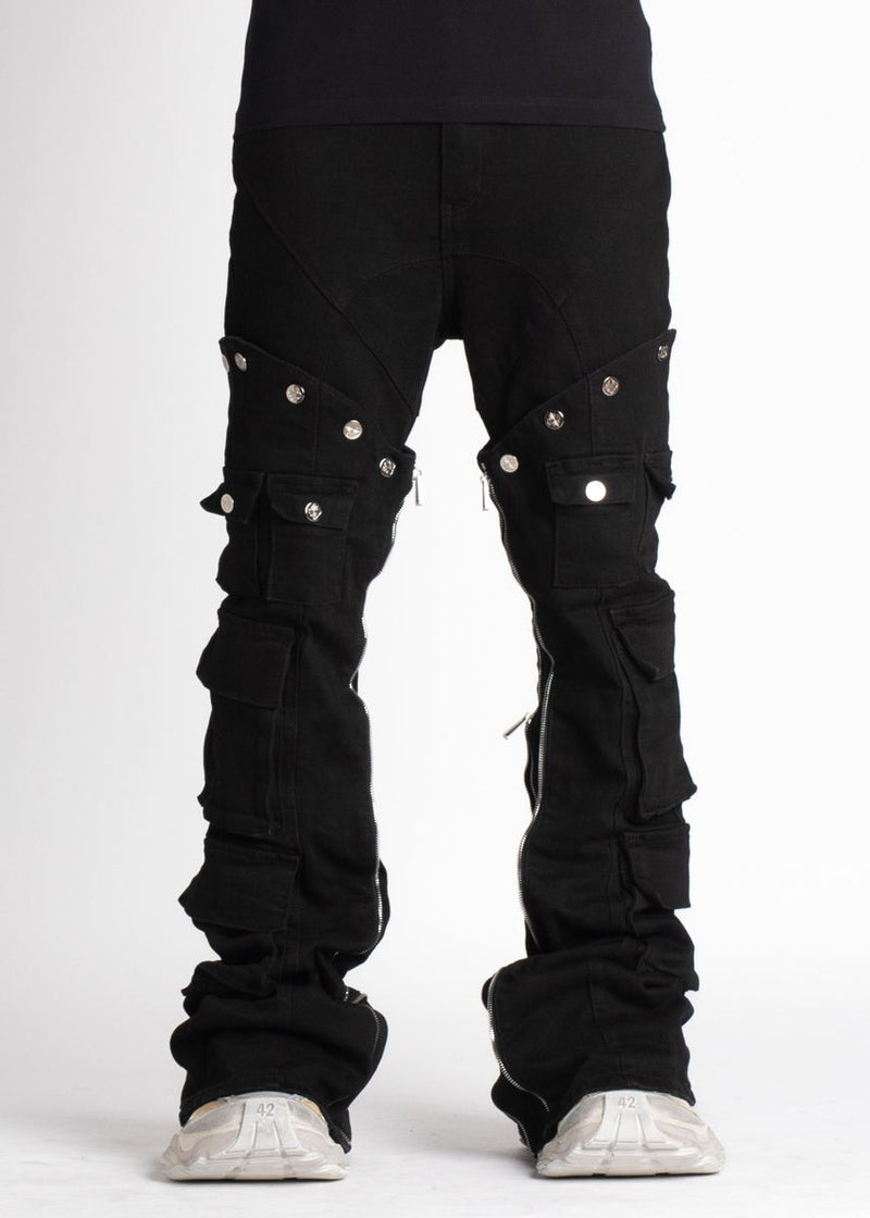 GUAPI Obsidian Black Convertible Denim (Obsidian-Black-Convertable-Denim) STACKED JEANS