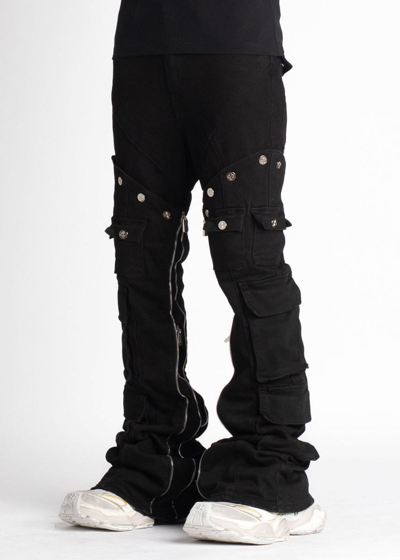 GUAPI Obsidian Black Convertible Denim (Obsidian-Black-Convertable-Denim) STACKED JEANS