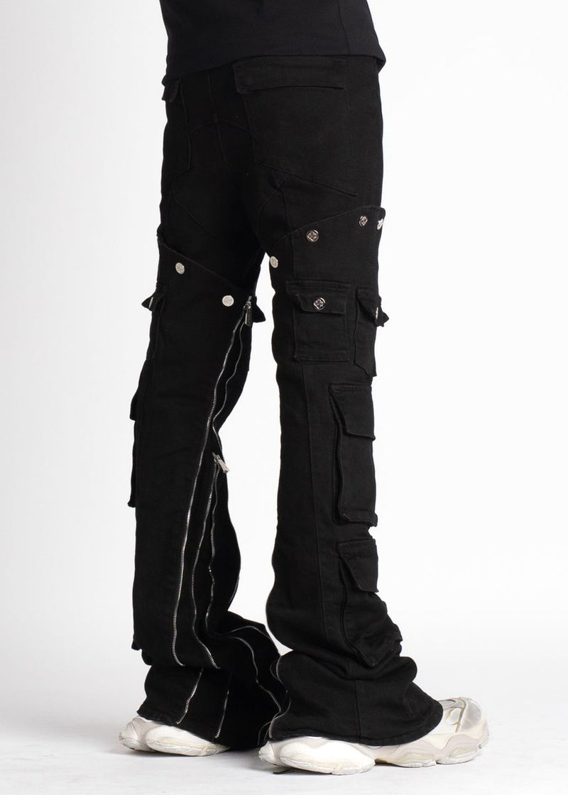 GUAPI Obsidian Black Convertible Denim (Obsidian-Black-Convertable-Denim) STACKED JEANS