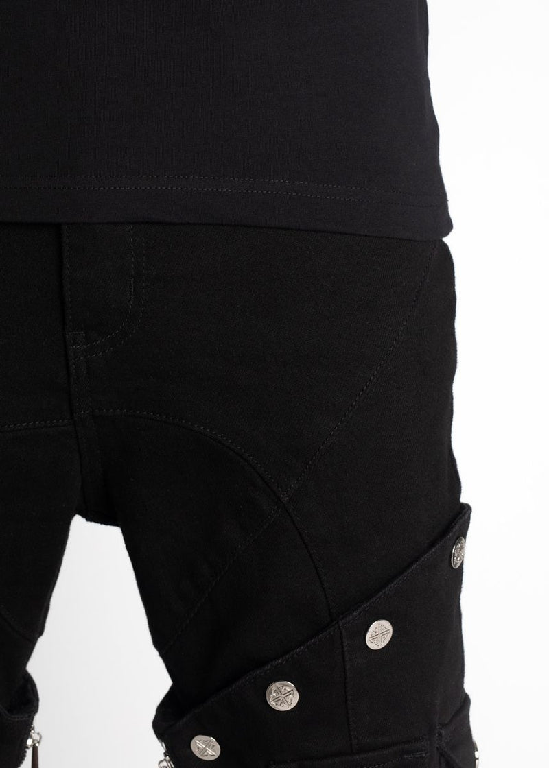 GUAPI Obsidian Black Convertible Denim (Obsidian-Black-Convertable-Denim) STACKED JEANS