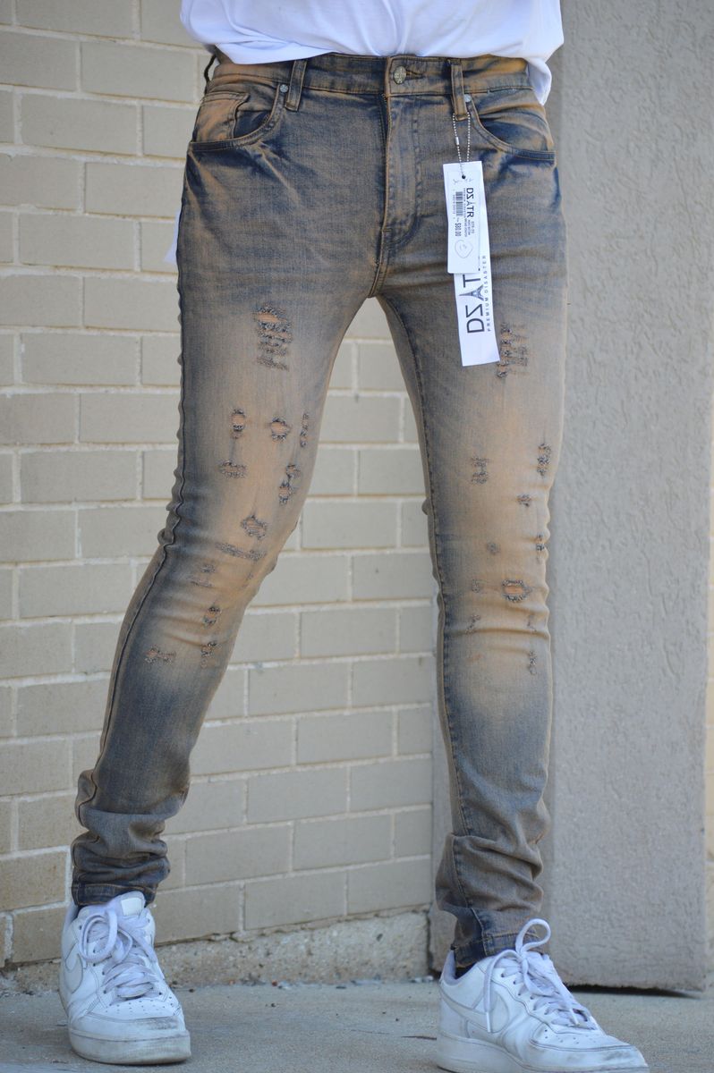 DISASTER  SUPER STRETCH DENIM - SLIM FIT - VINTAGE SCRATCH (DZTR-313)