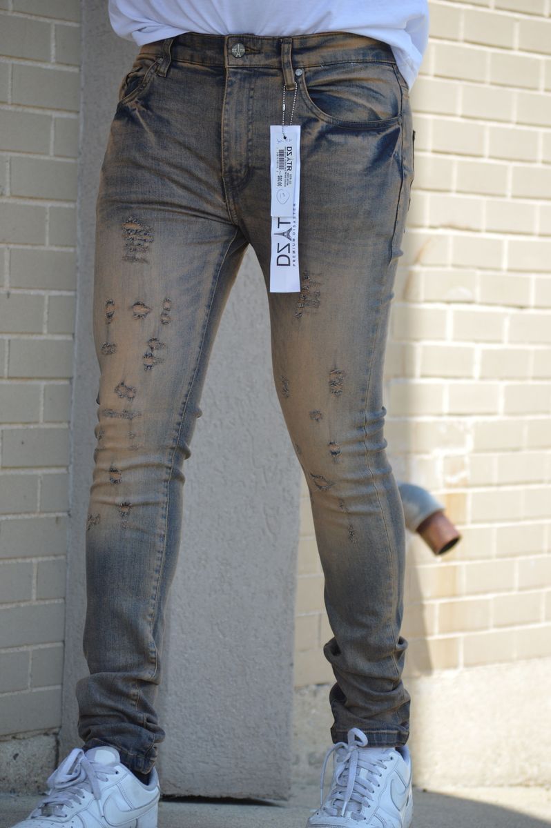 DISASTER  SUPER STRETCH DENIM - SLIM FIT - VINTAGE SCRATCH (DZTR-313)