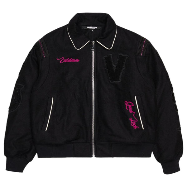 VALABASAS "WILD BUNCH" BLACK LETTERMAN JACKET