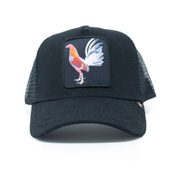 GOLD STAR BLACK ROOSTER TRUCKER HAT