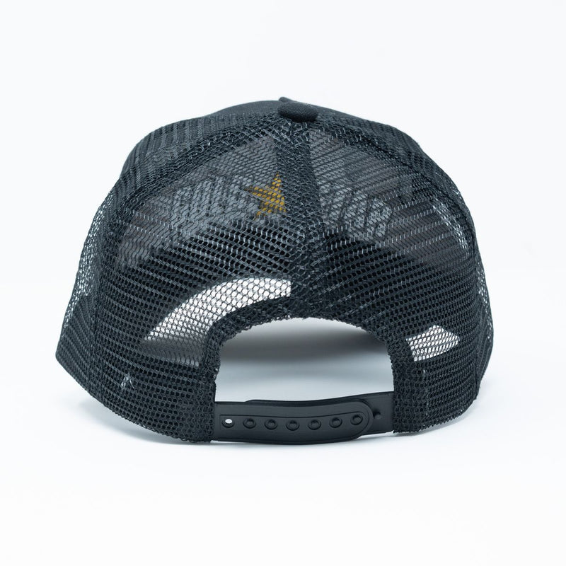 GOLD STAR BLACK ROOSTER TRUCKER HAT