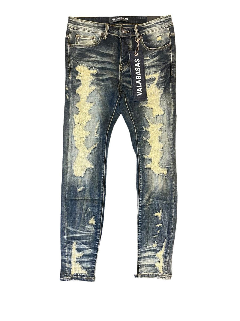 VALABASAS  "TEARAWAY" DARK VINTAGE WASH SKINNY JEAN