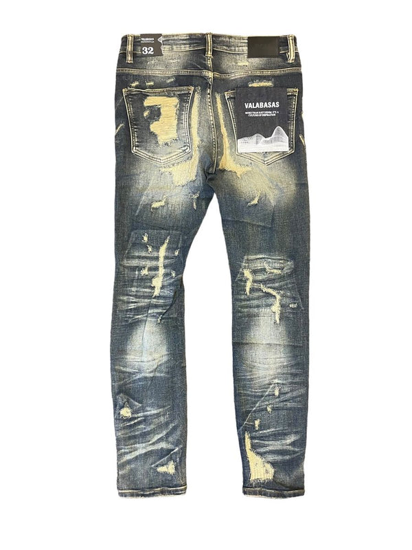 VALABASAS  "TEARAWAY" DARK VINTAGE WASH SKINNY JEAN