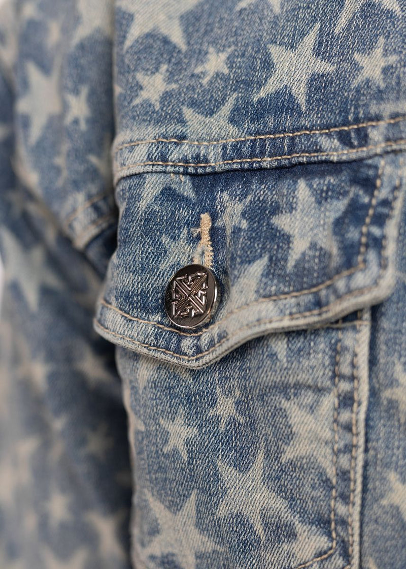 GUAPI Vintage Blue Stars Denim Jacket (Vintage-Blue-Stars-Denim-Jacket)