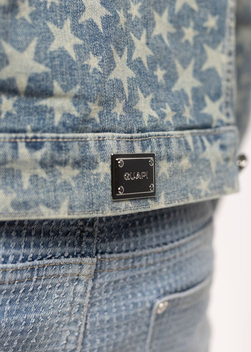 GUAPI Vintage Blue Stars Denim Jacket (Vintage-Blue-Stars-Denim-Jacket)