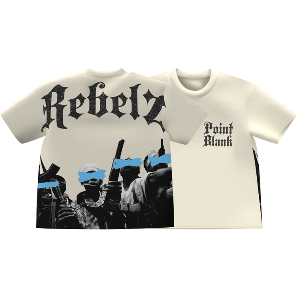 POINT BLANK Rebelz Luxe Rhinestone CREAM T-Shirt